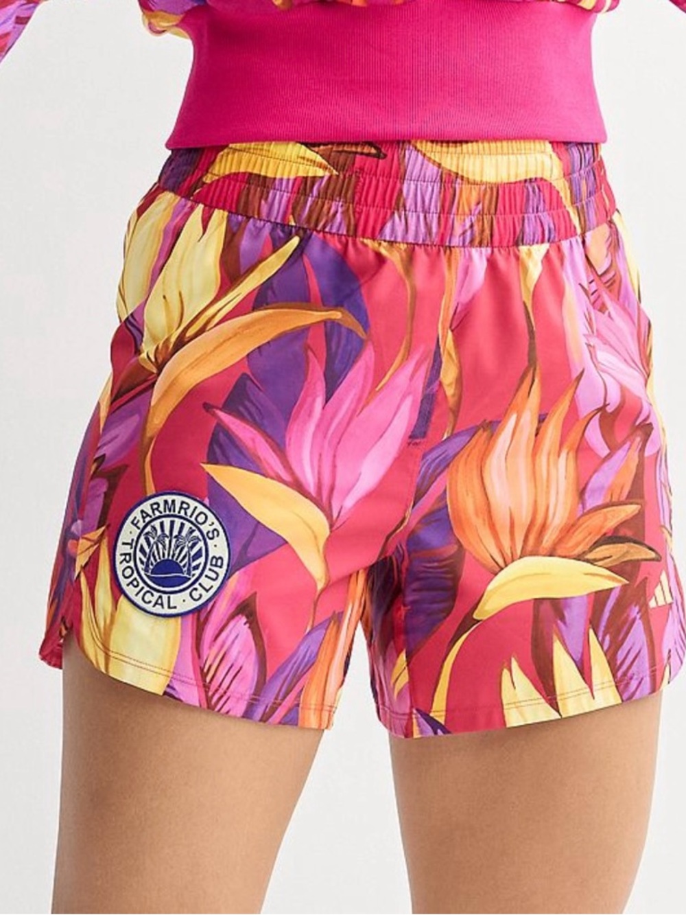 Adidas x FARM Rio Pacer Shorts Tropical Print Elastic Waist Women’s S NWOT